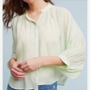 Maeve Anthropologie Light Green Blouse